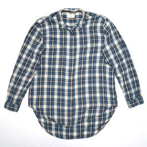 Ralph Lauren Denim Supply Womens Large Shirt Blue Long Sleeve Plaid Western